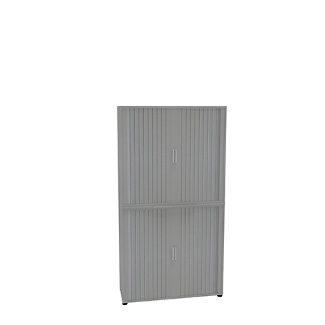 Querrollladenschrank, zweiteilig, B 1200 mm, 6 OH, silber