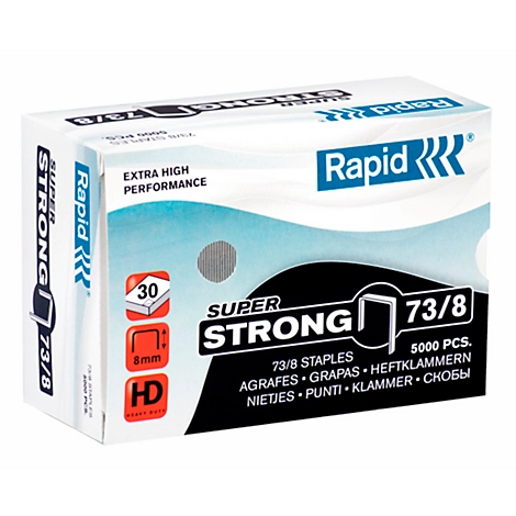 Rapid SuperStrong Heftklammern 73/8, heftet von 10 bis 30 Blatt, 5.000 Stück