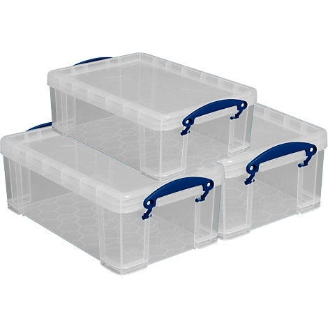 Really Useful Boxen, Fassungsvermögen 9 Liter, als Lager- und Kurierbox, 3er-Set