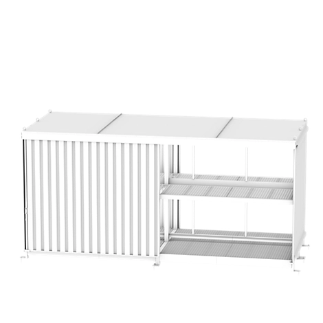 Regalcontainer BAUER CEN 59-2b, Stahl, Schiebetor, B 6550 x T 2900 x H 3050 mm,