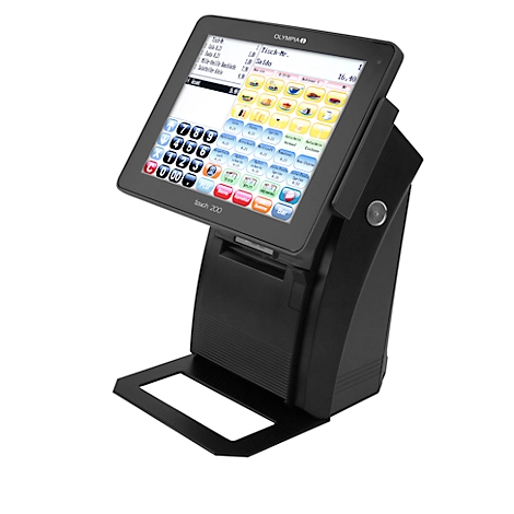 Registrierkasse Olympia Touch 200 TSE, Android 4.1, 80 Nutzer, 9,7' TFT-Touchscreen, Thermodruck, USB/LAN/RS232/RJ-11/Micro-SD, abschließbar, schwarz