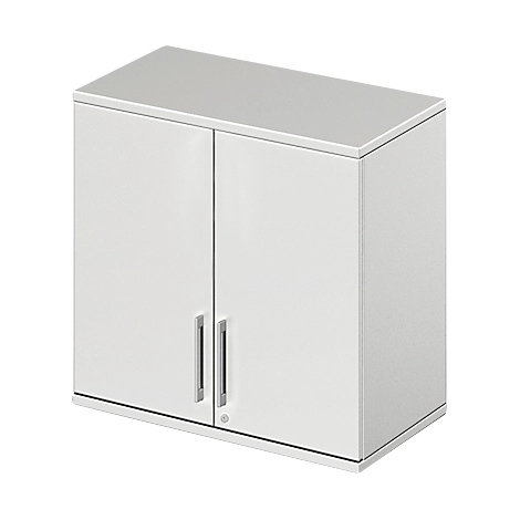 Schäfer Shop Genius Aufsatzschrank TETRIS WOOD, 2 OH, B 800 mm, abschließbar, lichtgrau