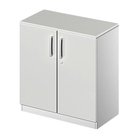 Schäfer Shop Genius Flügeltürenschrank TETRIS SOLID, 2 OH, B 800 mm, abschließbar, mit Abdeckplatte, lichtgrau