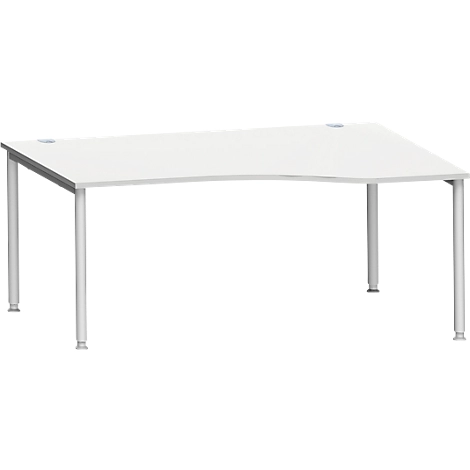 Schäfer Shop Genius Freiformschreibtisch MODENA FLEX, Ansatz rechts B 1800 mm, lichtgrau