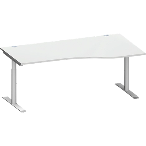 Schäfer Shop Genius Freiformschreibtisch MODENA FLEX, Ansatz rechts, Breite 1800 mm, lichtgrau