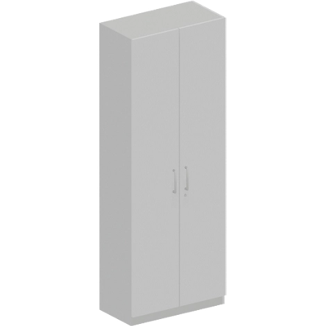 Schäfer Shop Genius Garderobenschrank TETRIS SOLID, 6 OH, 1 Fachboden, Kleiderstange, abschließbar, B 800 x T 412 x H 2239 mm, weißalu/lichtgrau