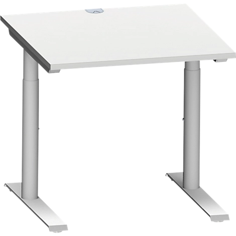 Schäfer Shop Genius Schreibtisch MODENA FLEX, 800 x 800 mm, lichtgrau