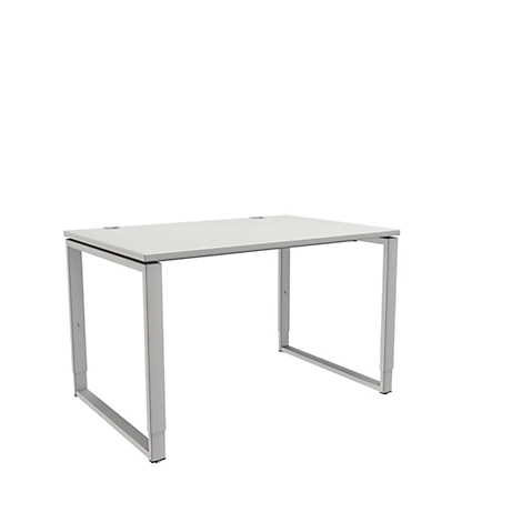 Schäfer Shop Genius Schreibtisch Modena Flex, höheneinstellbar, Rechteckform, Bügelfuß, Breite 1200 mm, lichtgrau