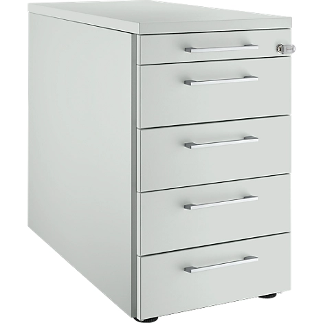 Schäfer Shop Genius Standcontainer 13333, mit Griff eckig, B 435 x H 717 mm, lichtgrau/lichtgrau/lichtgrau