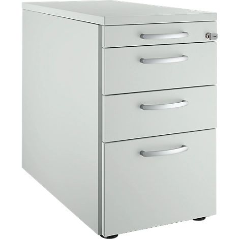 Schäfer Shop Genius Standcontainer 1336, mit Griff rund, B 435 x H 717 mm, lichtgrau/lichtgrau/lichtgrau
