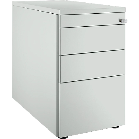 Schäfer Shop Genius Standcontainer 1336, mit Griffnut, B 435 x H 717 mm, lichtgrau/lichtgrau/lichtgrau