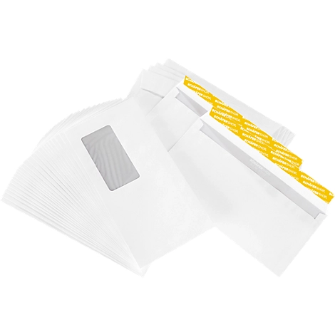 Schäfer Shop Pure Briefumschläge, DIN lang, mit Fenster, haftklebend, 250 Stück