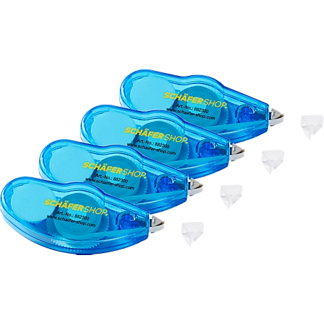 Schäfer Shop Pure Korrekturroller Standard, 8 m x 5 mm, blau, 3 Stück + 1 GRATIS