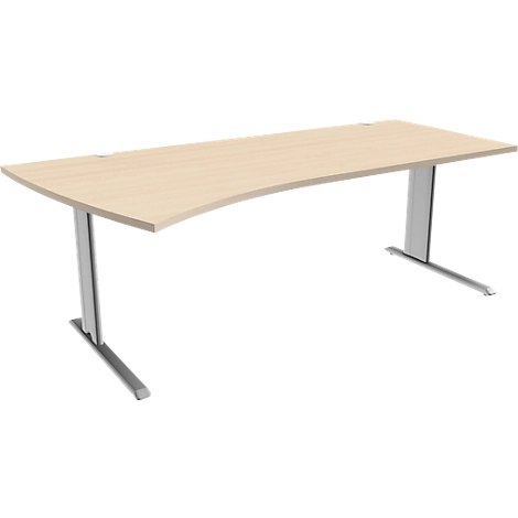 Schäfer Shop Pure Schreibtisch PLANOVA BASIC, B 2000 mm, Ahorn-Dekor, Gestell weißalu