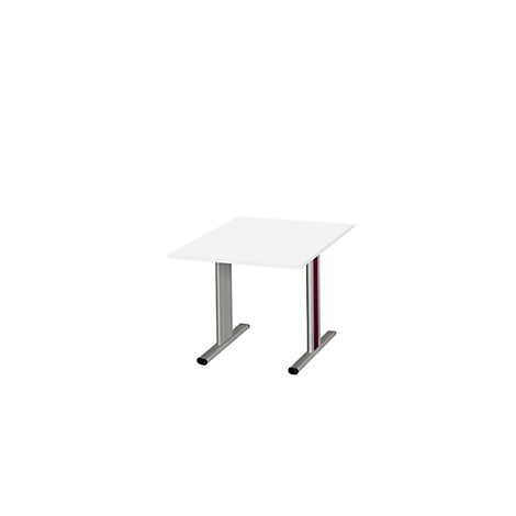 Schäfer Shop Select Besprechungstisch Planova Basic, Quadrat, T-Fuß, B 1000 x T 1000 x H 717 mm, weiß/weißaluminium RAL 9006
