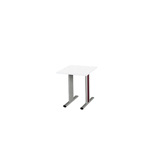 Schäfer Shop Select Besprechungstisch Planova Basic, Quadrat, T-Fuß, B 800 x T 800 x H 717 mm, weiß/weißaluminium RAL 9006