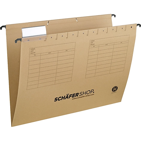 Schäfer Shop Select Hängemappe, DIN A4, Öffnung seitlich, natronbraun, 25 Stück