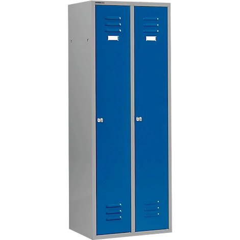 Schäfer Shop Select Kleiderspind mit 2 Abteilen, Zylinderschloss, hellsilber/enzianblau