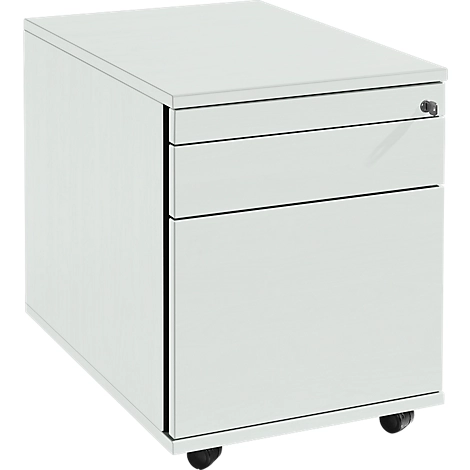 Schäfer Shop Select Rollcontainer 126, Utensilien- & HR-Auszug, Schubladen, abschließbar, Spanplatte, B 428 x T 600 x H 540 mm, lichtgrau