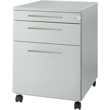 Schäfer Shop Select Rollcontainer Start Off 126, Utensilien-, Hängeregisterauszug, Schublade, abschließbar, B 432 x T 580 x H 595 mm, lichtgrau