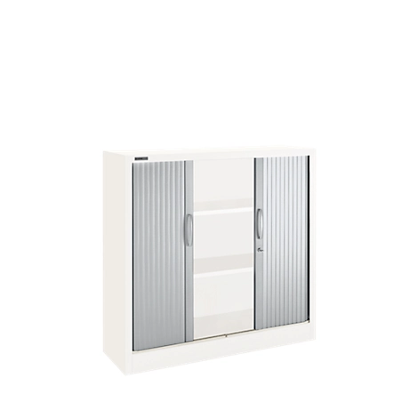 Schäfer Shop Select Rollladenschränke, 3 Ordnerhöhen, B 1200 mm, weiß/alusilber