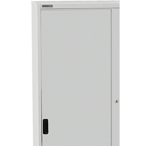 Schäfer Shop Select Schiebetürenschrank, mit 4 Einlegeböden, B 950 x T 400 x H 1950 mm, Stahl, lichtgrau