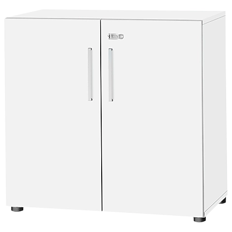 Schäfer Shop Select Schrank SET UP, 2 OH, abschließbar, B 800 x T 420 x H 788 mm, weiß/weiß