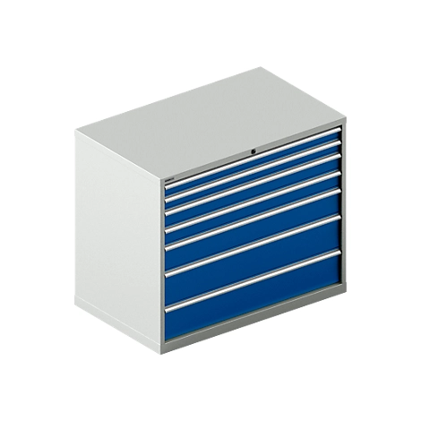 Schäfer Shop Select Schubladenschrank 64-36, 7 Schübe, bis 75 kg, B 1193 x T 725 x H 1000 mm, lichtgrau