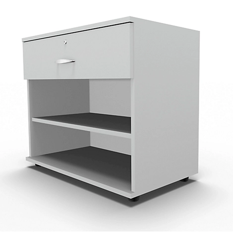 Schäfer Shop Select Sideboard, mit Schublade, abschließbar, Spanplatte, B 800 x T 420 x H 663 mm, lichtgrau