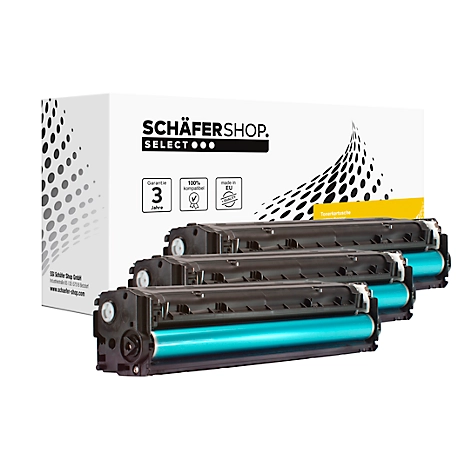 Schäfer Shop Select Toner, ersetzt HP 305 (CE411A, CE412A, CE413A), Multipack, cyan, magenta, gelb