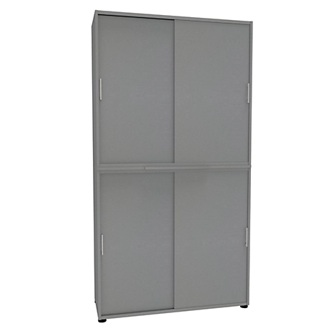Schiebetürenschrank, B 1200 mm, 6 OH, silber