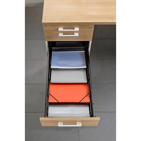 Schrägablage BARI, für Roll-/Anstellcontainer, für A4, verstellbar, 4 Stück