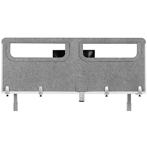 Schreibtisch-Akustik-Trennwand BE Safety Screen Rückwand, mit Acrylfenster, Dicke 10 mm, B 1800 x H 600 mm, hellgrau
