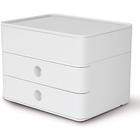 Schubladenbox HAN Allison Smart-Box Plus, 2 Schübe mit Trennwänden, Utensilienbox, stapelb., ABS-Kunststoff, weiß