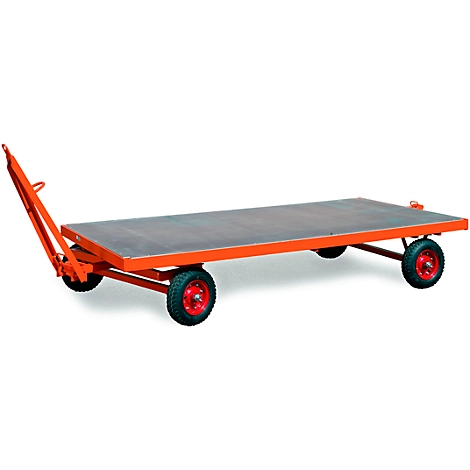 Schwerlastanhänger, 1-Achs-Drehschemel-Lenkung, Vollgummireifen, Tragkraft 2000 kg, 2000 x 1000 mm