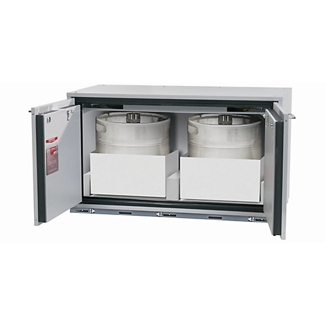 Sicherheitsunterbauschrank Typ 90 asecos UB-T-90, Flügeltüren, Front Lichtgrau, B 1102 x T 574 x H 600 mm