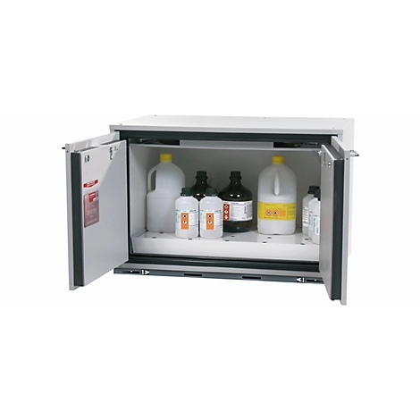 Sicherheitsunterbauschrank Typ 90 asecos UB-T-90, Flügeltüren, Front Lichtgrau, B 893 x T 574 x H 600 mm