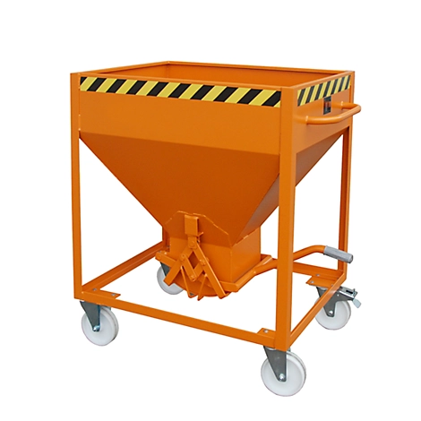 Silobehälter Typ SR 375, Räder, Inhalt 375 Liter, orange RAL 2000