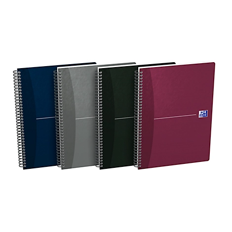 Spiralbuch Oxford Office Essentials, B5, Softcover, 90 Blatt, kariert, 5 Stück, Optik Paper®, weiß