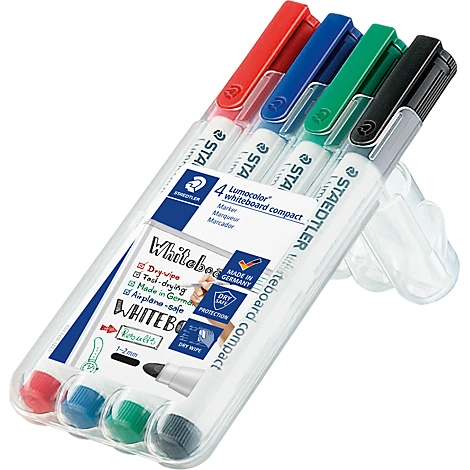 STAEDTLER Whiteboardmarker Lumocolor®, farbsortiert, Rundspitze: 1-2 mm, 4er Set