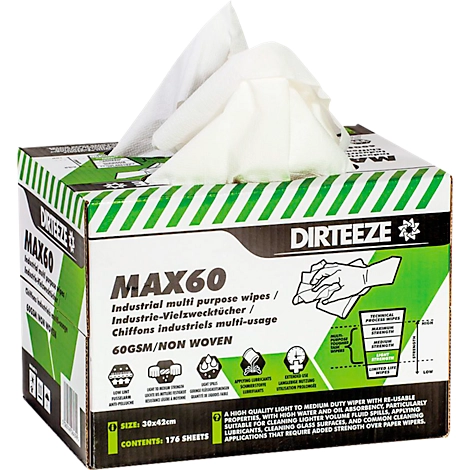 Standard-Vliestücher MAX60, 60 g/m², wiederverwendbar, L 300 x B 420 mm, 176 St.