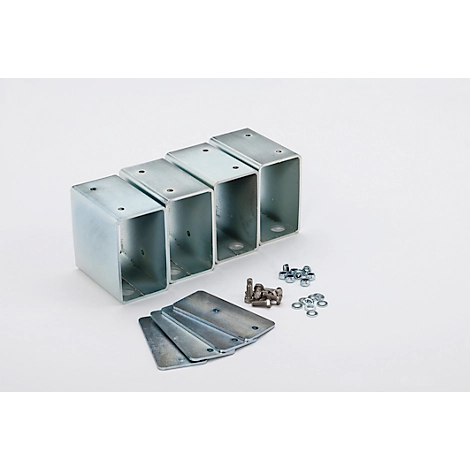 Stapelfüße für CEMO Akku Ladeschrank Basic/Premium/Premium Plus & Akku Lagerschrank, ermöglicht platzsparende Stapelung der Schränke, 4 Stück, silber
