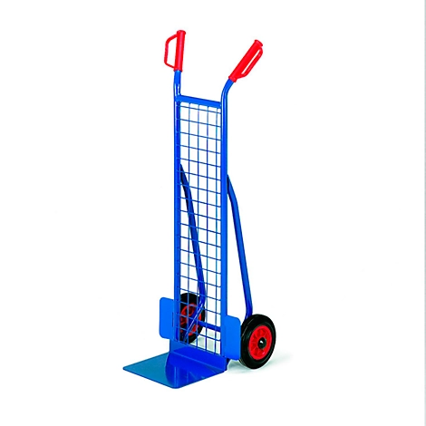 Stapelkarre mit Gitterwand, Tragkraft 200 kg, Luft-Bereifung