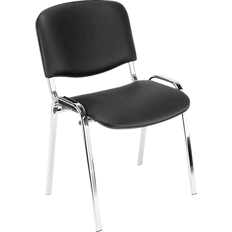 Stapelstuhl ISO Basic, Kunstleder, desinfektionsmittelbeständig, Gestell verchromt