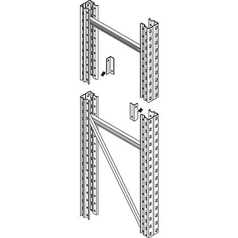 Stirnseitensicherung, f. Rahmentiefe 850 mm, Stützenbreite 75 mm