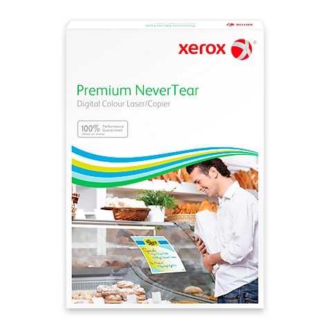 Synthetikpapier Xerox Premium NeverTear, Polyesterfolie, A4, 195 µm, mattweiß, 100 Blatt