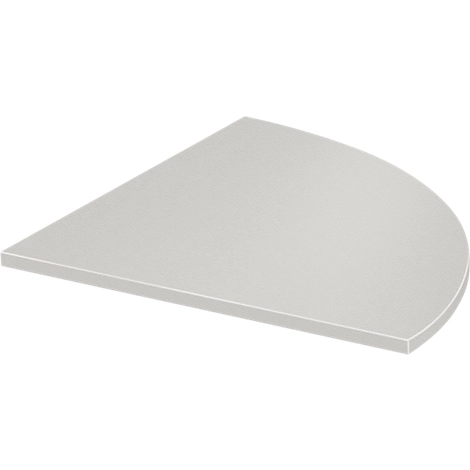 Systemwinkelplatte, 90° gerundet, B 800 x T 800 mm, lichtgrau