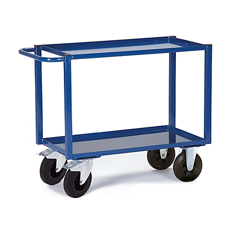 Tischwagen, 2 Ladeflächen/Blechwannen, 995 x 695 mm, Tragkraft 400 kg