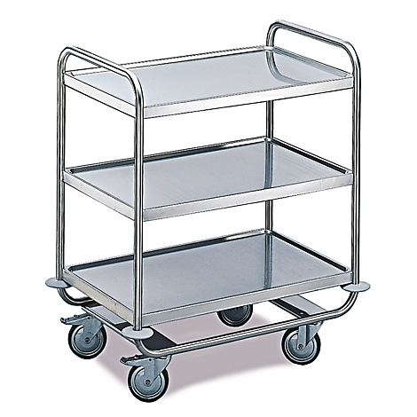 Tischwagen für Labor und Produktion, 3 Etagen, 800 x 500 mm