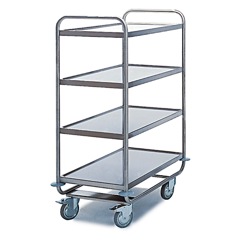 Tischwagen für Labor und Produktion, 4 Etagen, 800 x 500 mm